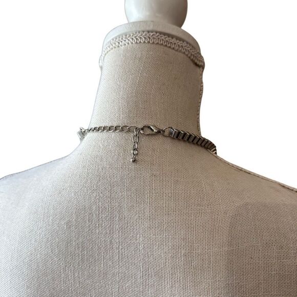 Glamorous Large Rainbow Bright Grannycore Rhinestone Colorful Statement Necklace - Picture 4 of 5